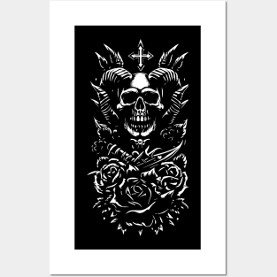 skull tattoo design Posters and Art